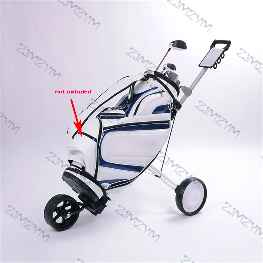 ZH-T019 Manual High Quality Foldable Golf Ball Bag Pull Cart Folding Aluminum Golf Trolley Supplies With Three Black Wheels