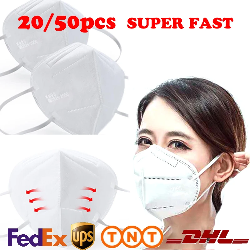 

20/50 pcs KN95 Masks 3 Layers Filter Dust Mouth Face Mask Personal Protective Health Care Mask Fast Shipping Dropship