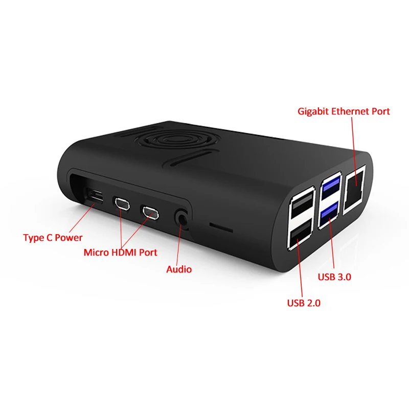 Aokin ABS Raspberry Pi 4 Чехол черный белый чехол для Raspberry Pi 4 Модель B