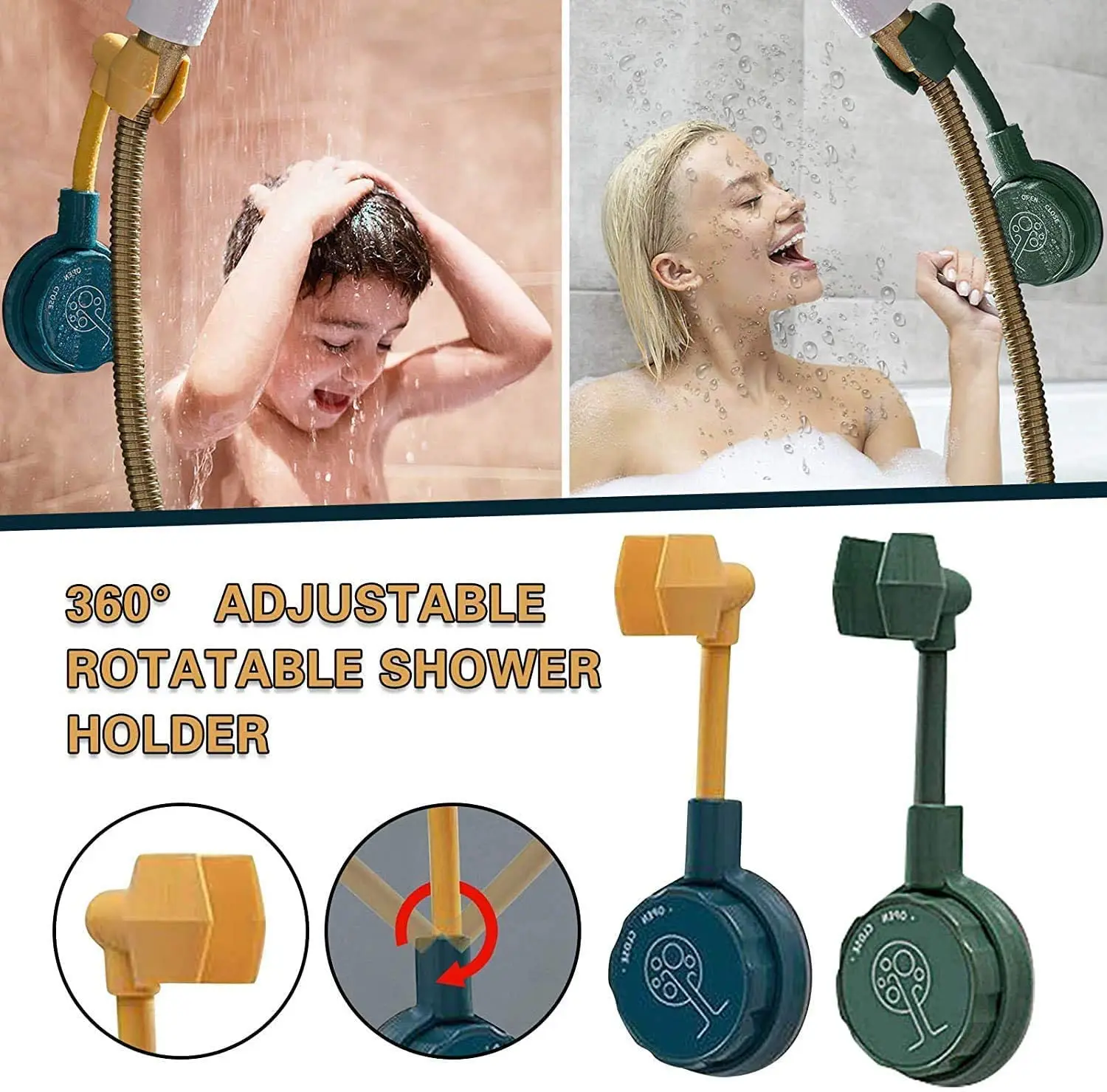 

Universal Adjustable Hand Shower Holder Suction Cup Holder Full Plating Shower Rail Head Holder Bathroom Bracket Not Fall Off