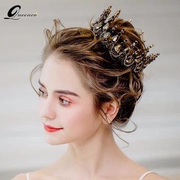 

Luxury Crystal Round Crown Baroque Bride Wedding Crown Dance Performance Taira Hair Accessories Wedding Photography Accessories