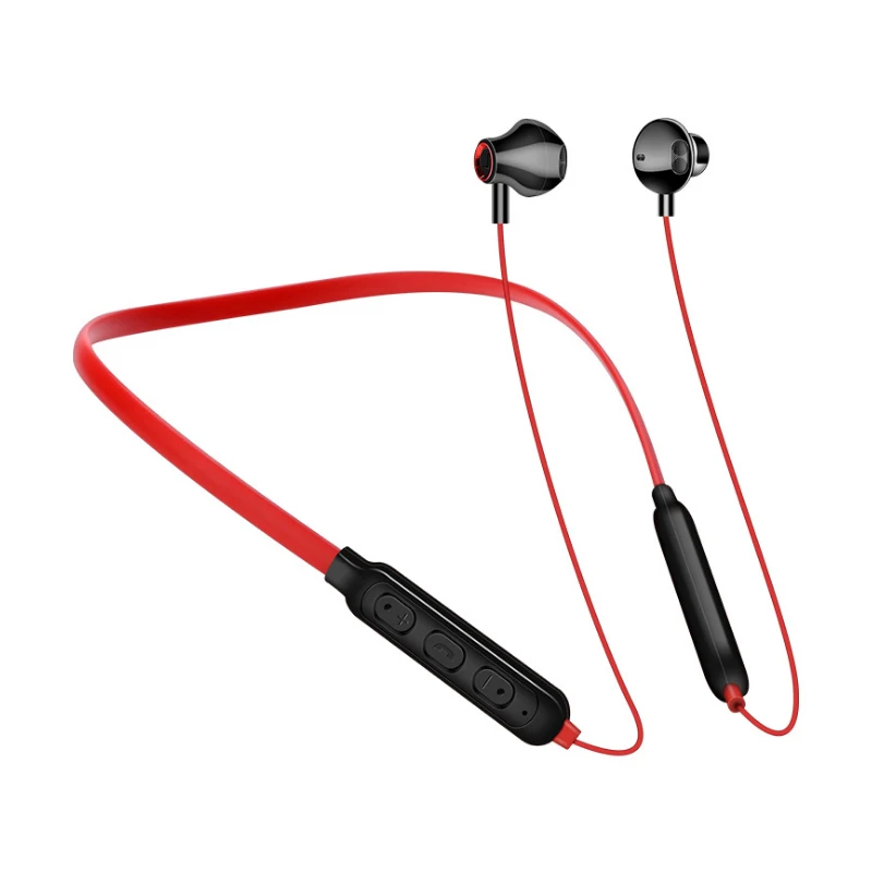 Красный Bluetooth наушники спортивные шеи Висячие стерео Hifi беспроводная гарнитура для бега LHB99 - Цвет: Красный