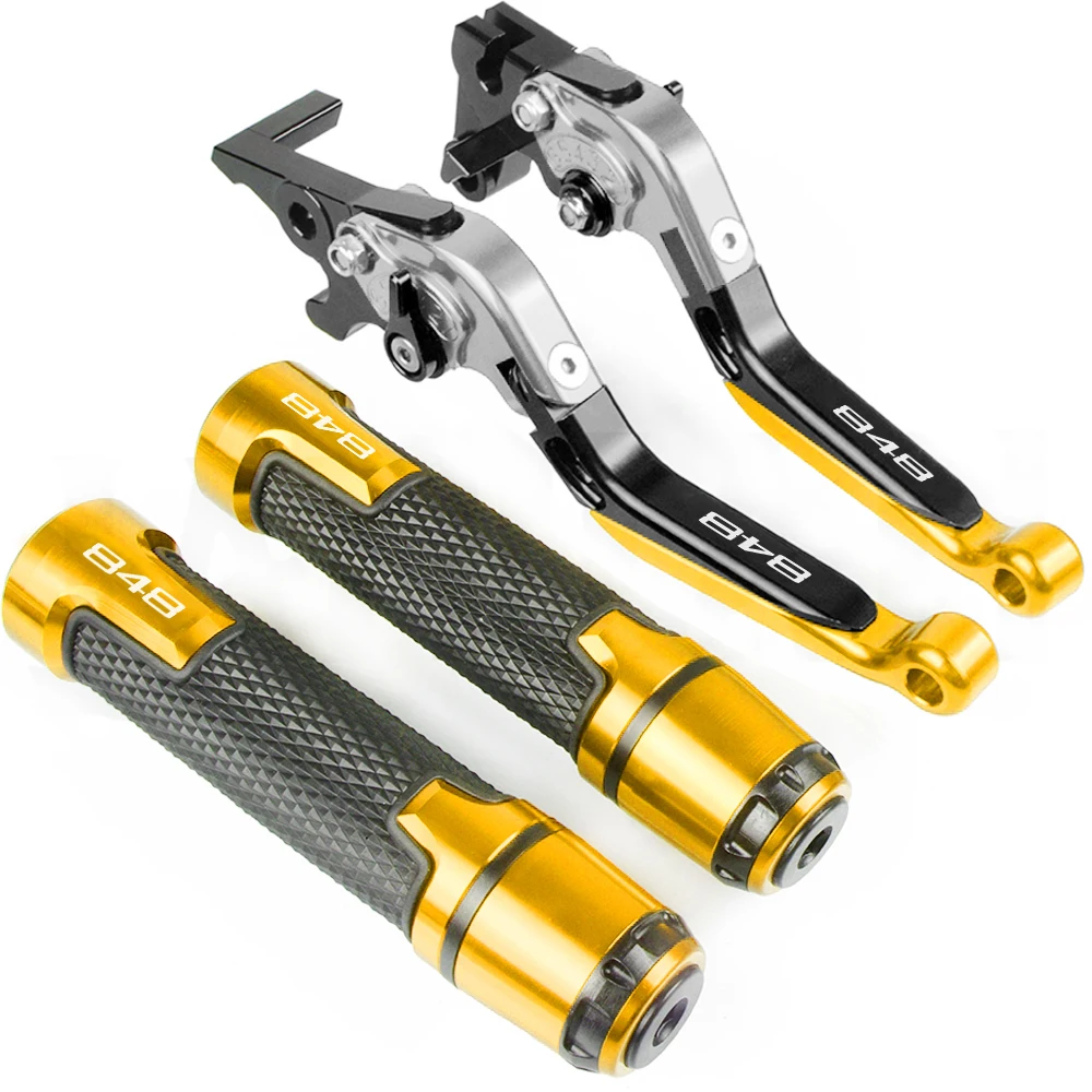 Для Ducati 848 2007 2008 2009-2013 CNC алюминиевые аксессуары для мотоциклов регулируемые складные тормозные рычаги сцепления и рукоятка на руль