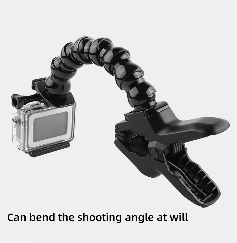 Pince porte-mâchoires pour actioncams GoPro Pince flexible + cou réglable