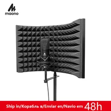 Protector de aislamiento para micrófono de estudio, accesorio plegable de condensador de espuma absorbente de alta densidad para Panel de grabación de sonido