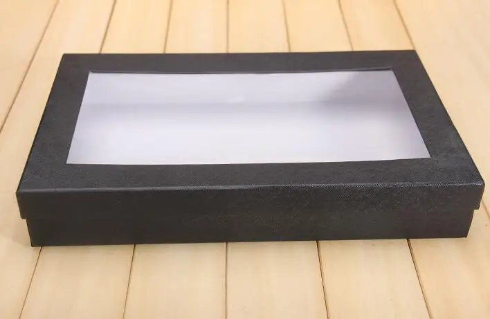 Простой hollowoout Подарочная коробка черный серый Skylight новогодние вечерние рубашки Бюстгальтер шарф прямоугольная бумажная Подарочная коробка B326D