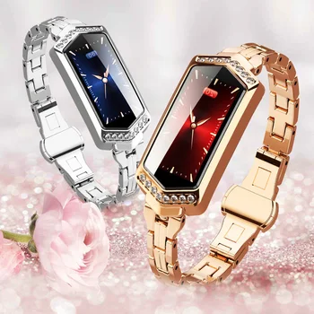 

Smart Bracelet Bluetooth Heart Rate Blood Pressure Monitor Calorie Counter Physiological Cycle Alert Girl Smart Watch Waterproof