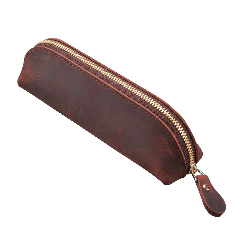

Travel School Portable Large Capacity Office Makeup Organizer Home Pencil Case Stationery Faux Leather Multi-Purpose Storage Bag