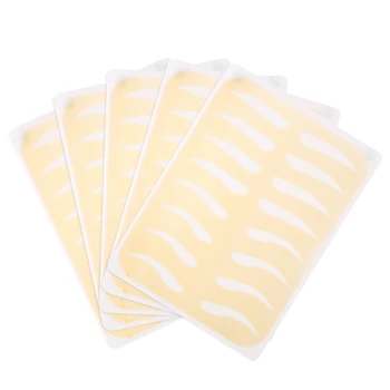 

5Pcs Eyebrow Stencils Practice Skins Gold Eyebrow Practice Leather Permanent Makeup Eyebrow Training Silicone False Skin Model