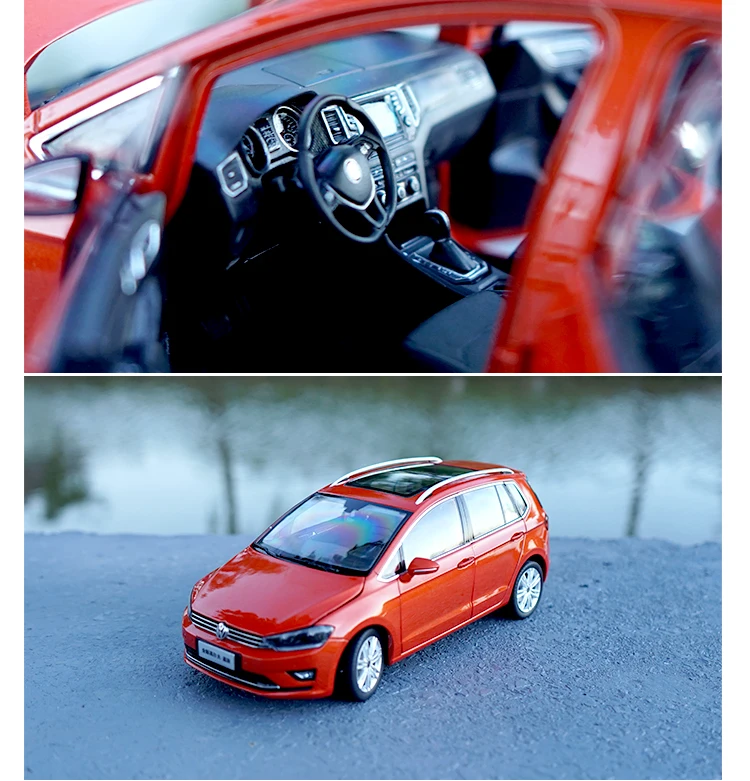 1:18 VW красный GOLFSportsvan литье под давлением Модель автомобиля игрушки Металлическая Модель автомобиля оригинальная коробка