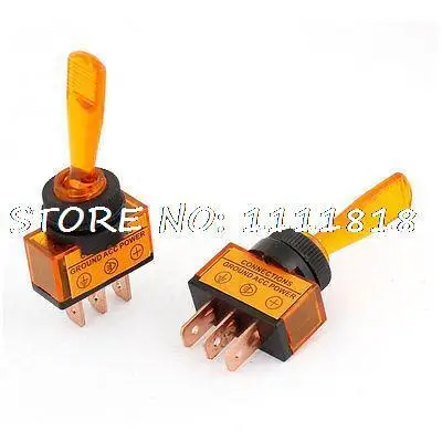 

2 Pcs Car Auto Vehicle Plastic Shell SPDT 3 Pin Terminal Toggle Switch