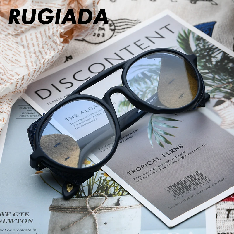 RUGIADA новый бренд ретро поляризованные мужские солнцезащитные очки в стиле