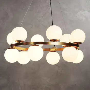 

Glass Ball Chandelier for Living room/Bedroom modern design copper light fixture luminiare hanging lamp lustrse suspension gold