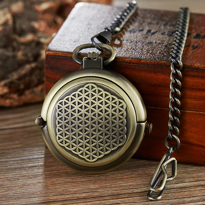 Roman Numeral Mechanical Pocket Watch Luxury Vintage Bronze Case Steampunk Skeleton Fob Chain Clock for Men Women Collection