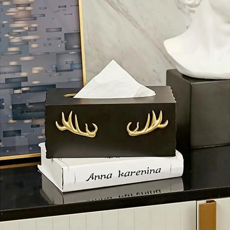 Светлая фотополимер класса люкс коробка ткани оленя в белый и черный Kithch ванной гостиной коробки для бумажных салфеток