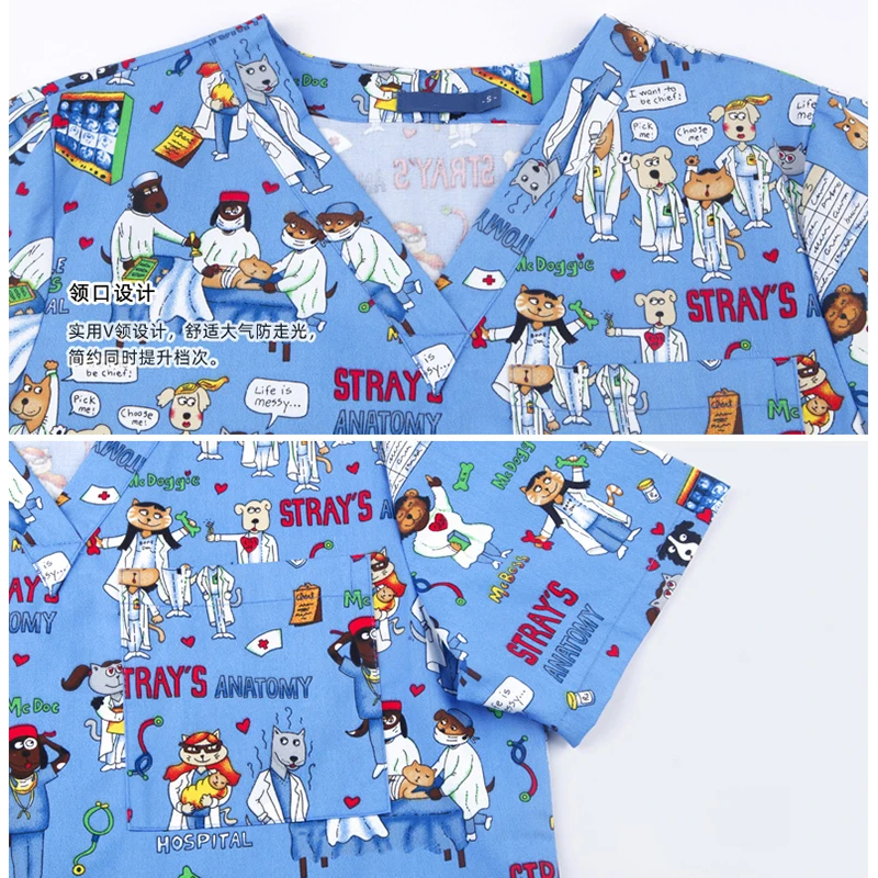 Summer Unisex Scrubs Nursing Workwear Women Scrubs Laboratory Uniform Scrub Uniform High Temperature Sterilizable Clothing