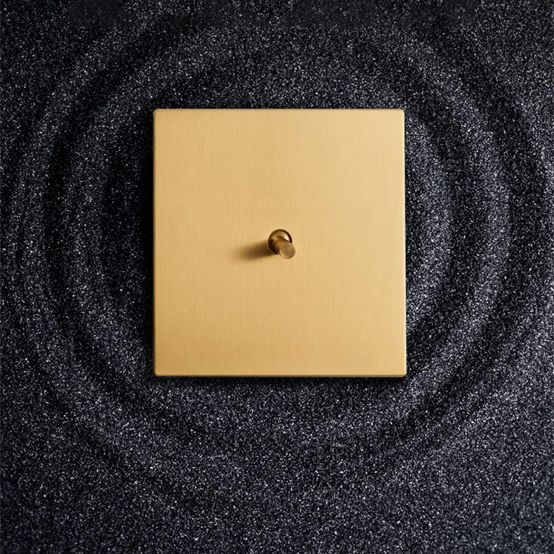 Description Picture 2 of itemAvoir Toggle Switch Usb Wall Electrical Outlets Gold Stainless Steel Panel Vintage Switch Dimmer RJ45 Network Socket EU FR Pulgs