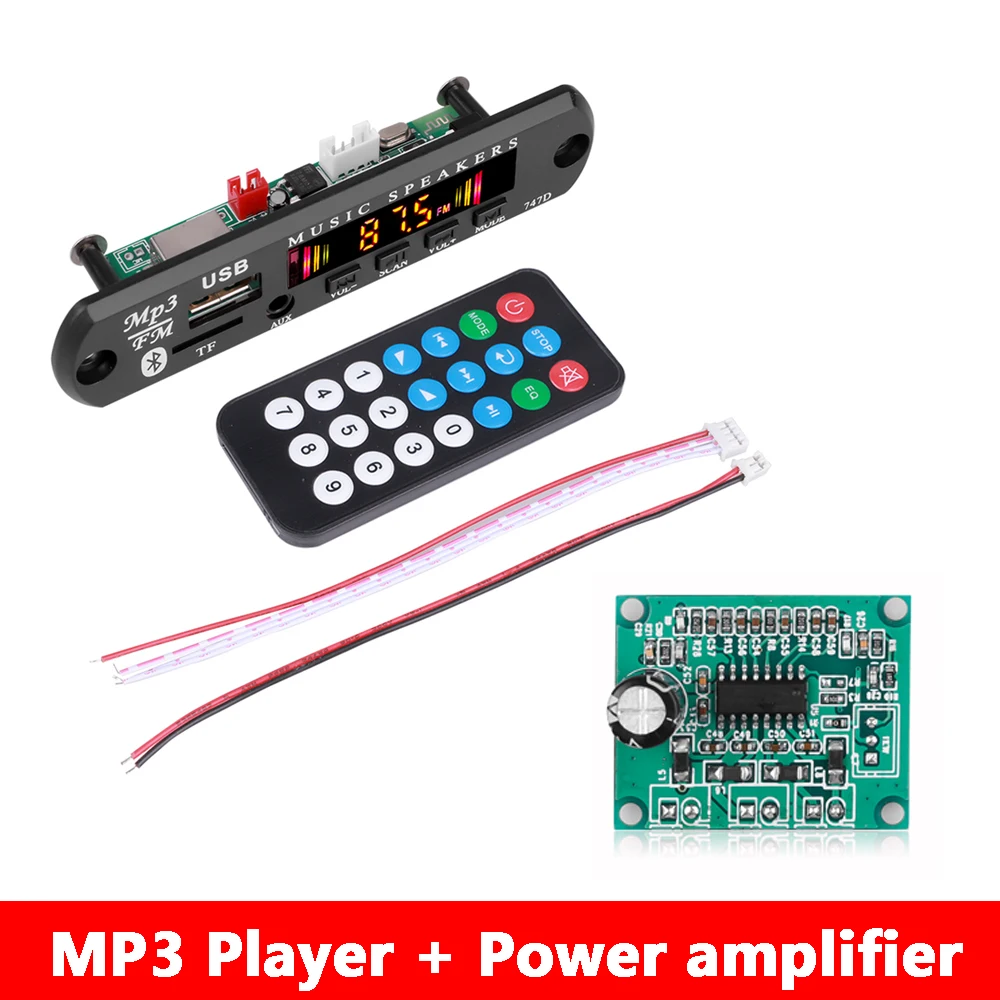 Wireless bluetooth 5.0 DC 9V12V mp3 player audio module WMA Decoder Board SD TF USB FM receiver Remote Control For Car radio Kit 