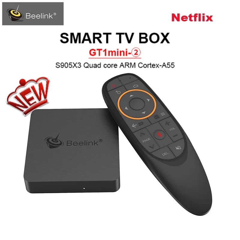 Смарт ТВ-приставка Beelink GT1 mini-2 с поддержкой Netflix HD iptv amlogic S905X3 Android 9 0 4 Гб 64 Голосовое