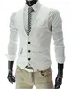 Nueva llegada vestido camisetas para hombres Slim Fit Hombre chaleco para traje para hombre chaleco Homme sin mangas Casual de negocios Formal chaqueta ► Foto 2/6