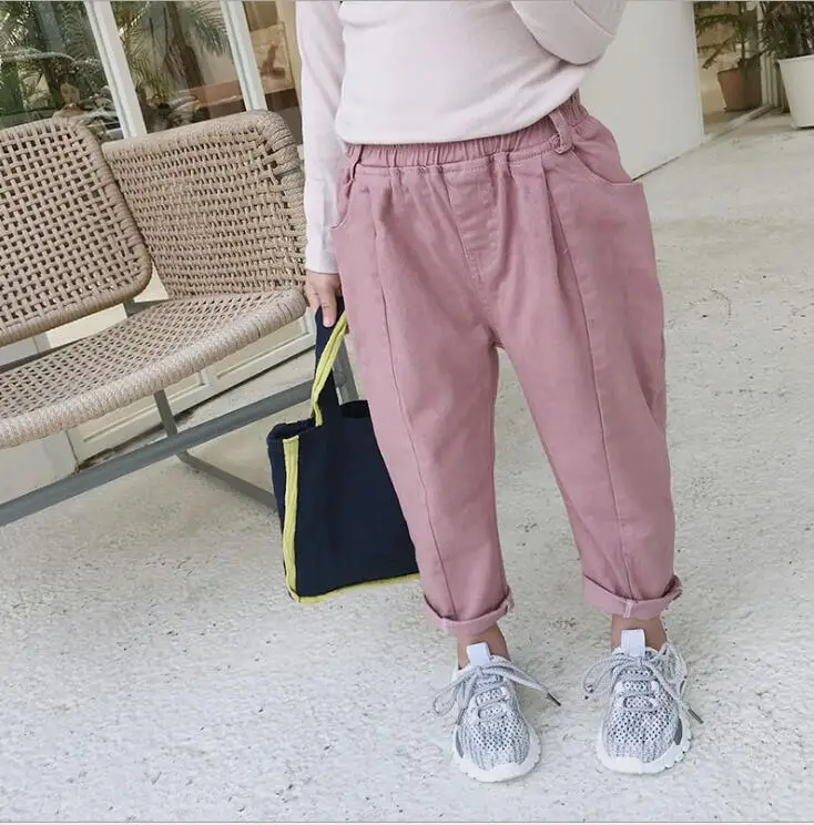 Новые стильные штаны для девочек и мальчиков, осенние модные длинные Pants1-6 для девочек