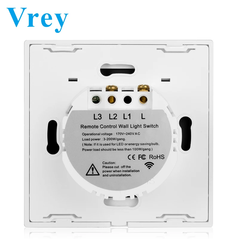 Vrey EU WiFi умный сенсорный выключатель 1 банда 110 240 В настенный светильник экран