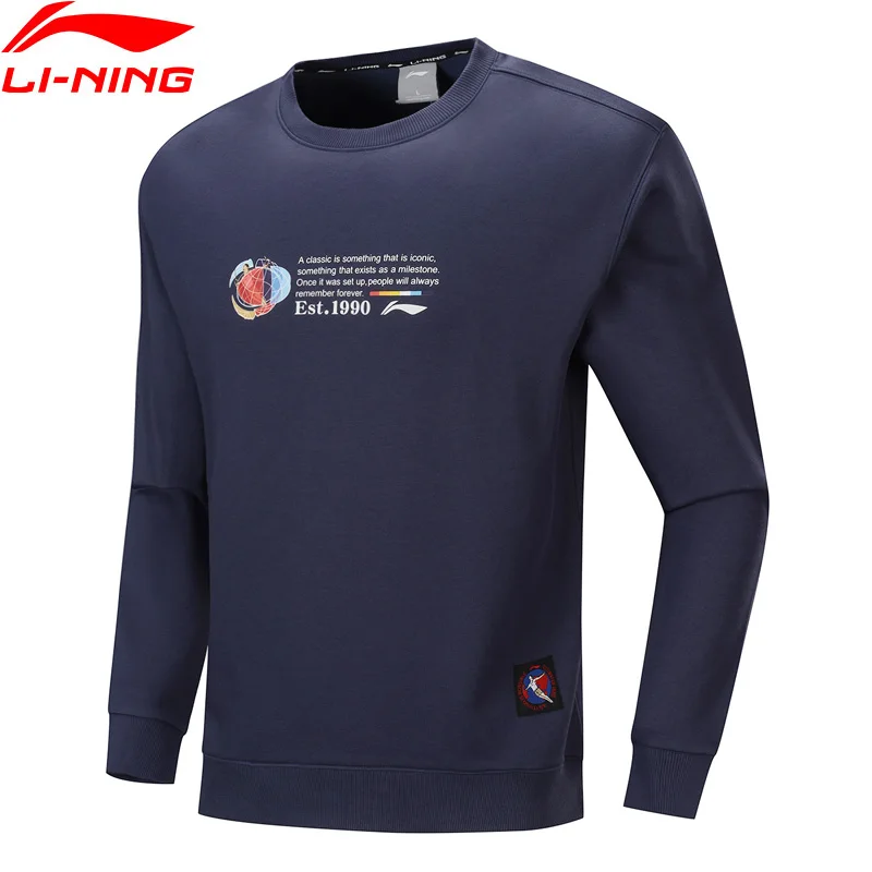 (Break Code) Мужской трендовый свитер Li-Ning теплый флисовый спортивный Топ с длинным