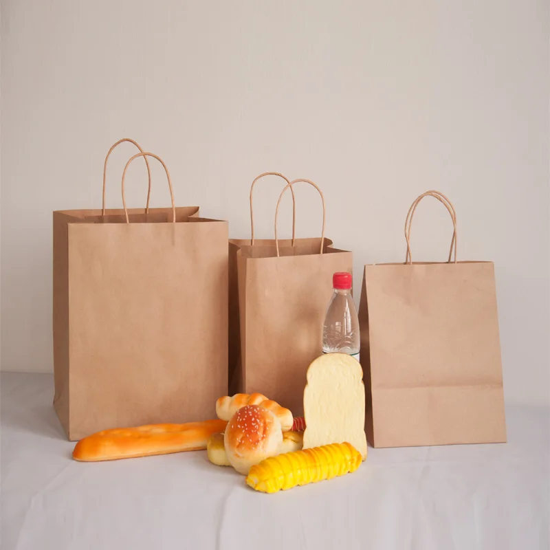 

Custom Kraft Paper Shopping Food Bag Direct Buy China Printing With Logo