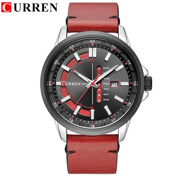 

CURREN Casual Leather Strap Business Wristwatches Classic Black Quartz Men's Watch Display Date and Week Waterproof Male Clock