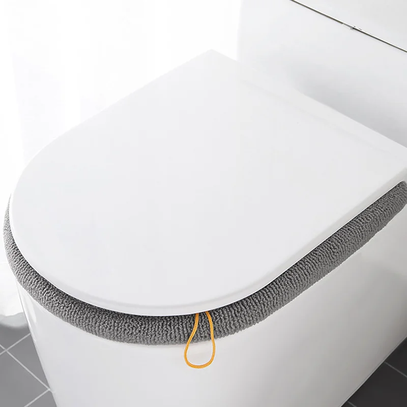Universal Thickened Toilet Seat Cushion, Knitted Cover, Washable, Household, Four Seasons