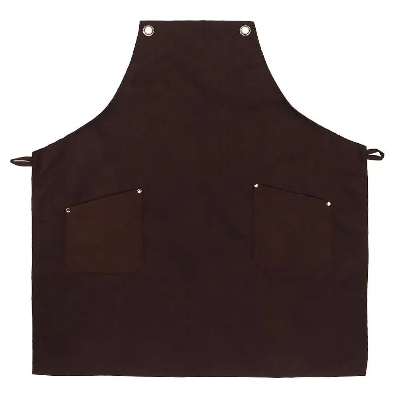 Men Women Stripes Long Waist Aprons Pocket Chef Waiter Bar Kitchen Apron