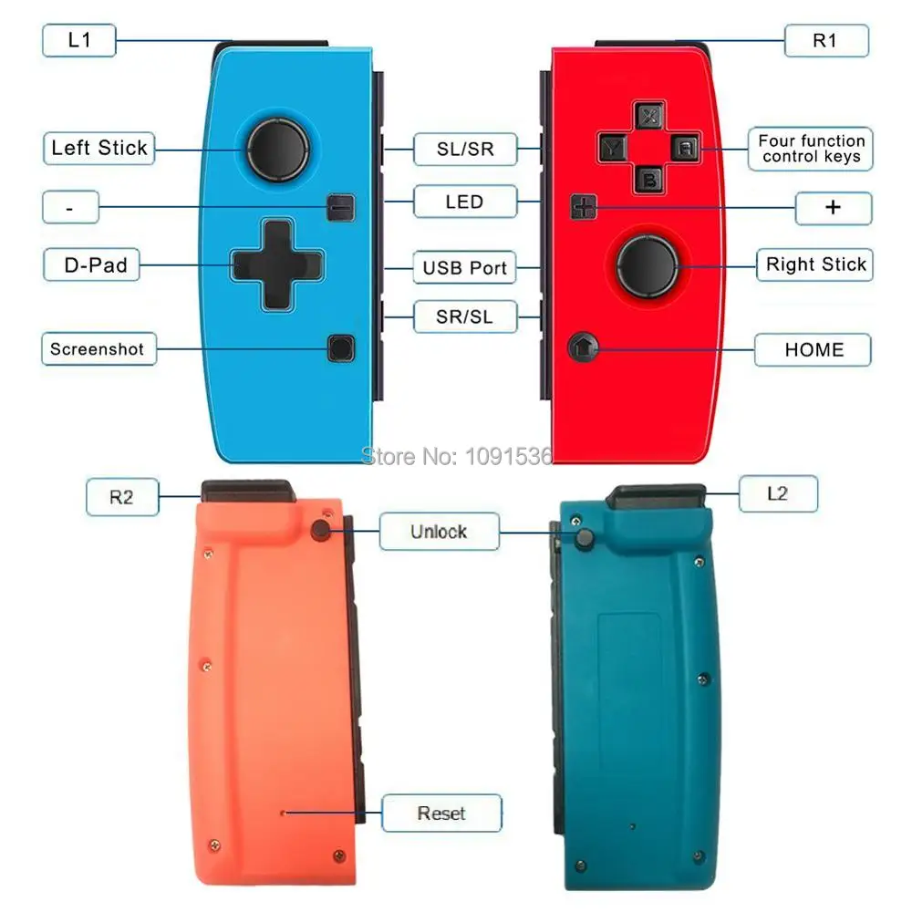 Беспроводной игровой Bluetooth контроллер для консоли Nintendo Switch joycon геймпад джойстик