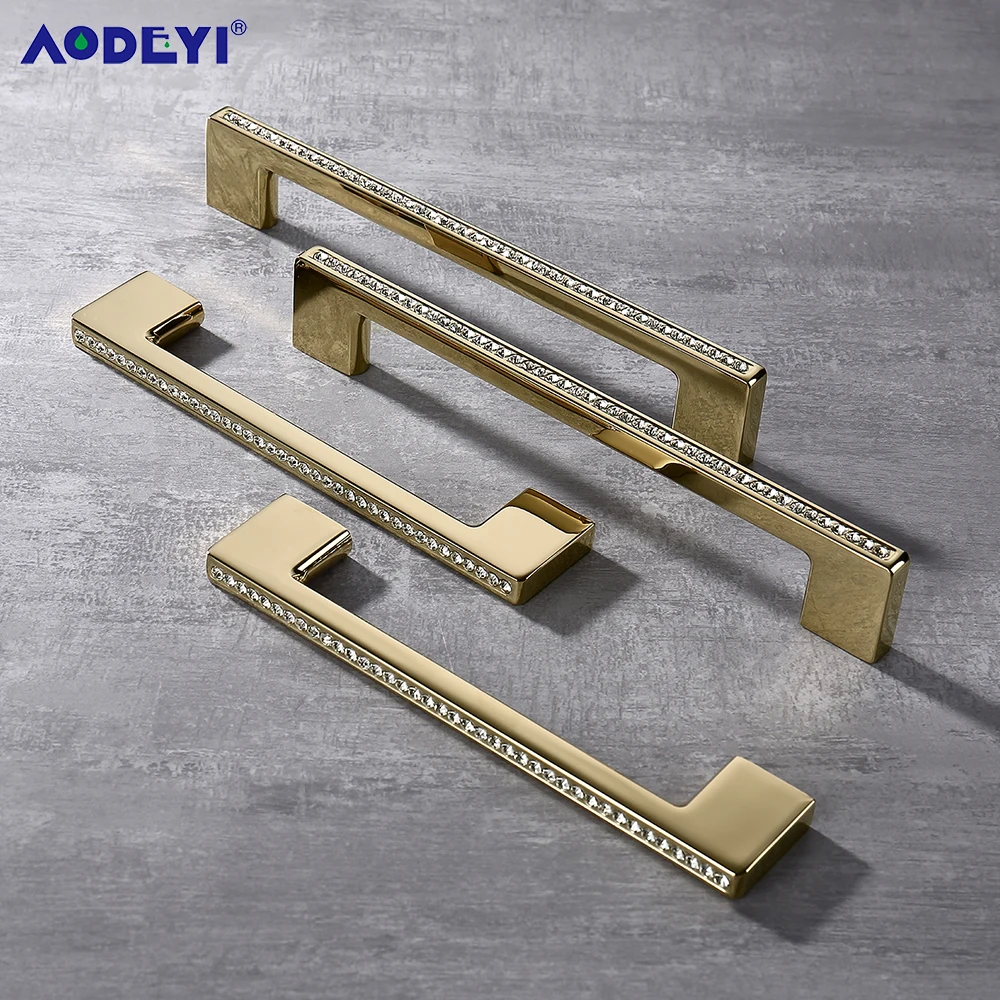 CabinetPulls24KRealGoldCrystalDrawerDiamondWineWardrobeDecotationSliverFurnitureKnobsDresserPullHandle128/160MM-AliExpress13