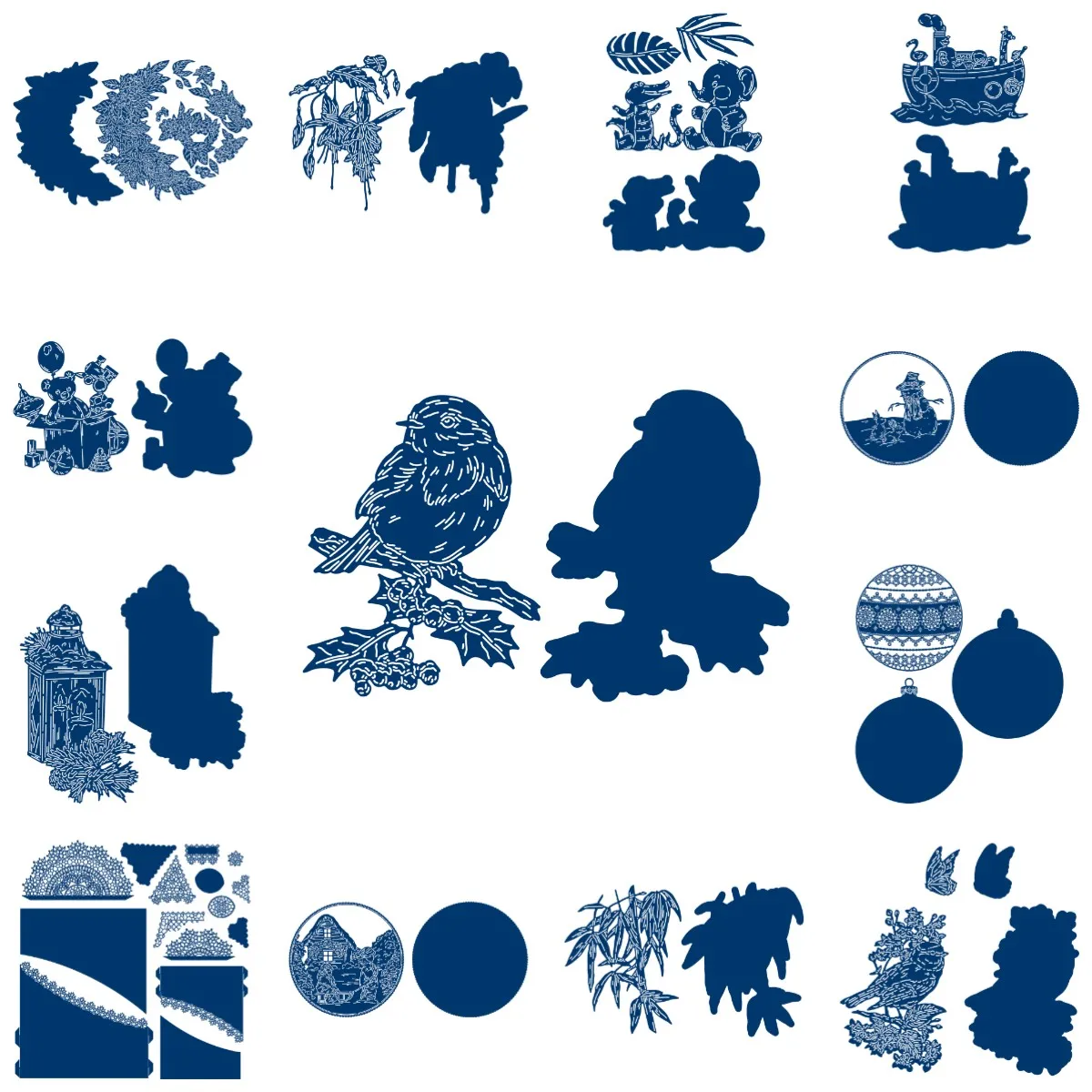 

Christmas Die Bird Flowers Leaves Metal Cutting Dice And Stamps Stencils For Scrapbooking Stamps Embossing Mold Diy Maker Albums