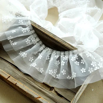 

1M Latest Lace Fabric Print Flower Laces Ribbon Applique 10cm Printing Guipure Crafts Lace Trims Sewing Mesh Laces For Dress Q07