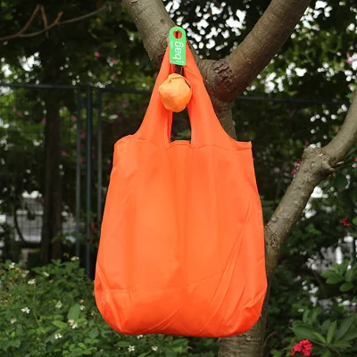 Новая круглая шаровая эластичная хлопковая складная сумка для похода в магазин сумка многоразовая Портативная сумка через плечо складная сумка с принтом - Цвет: orange