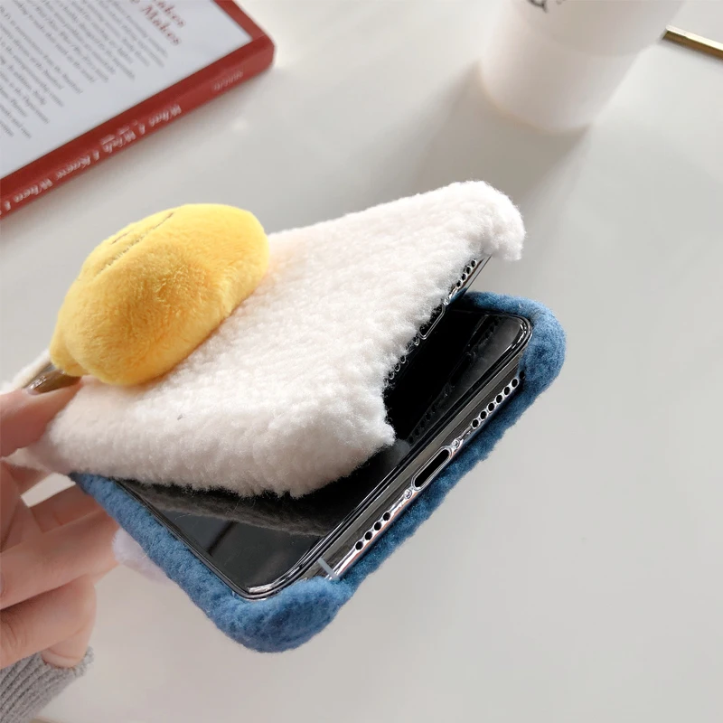 Модный милый мультяшный стереоскопический чехол с медведем для iPhone 11 Pro Max XS Max XR X 8 7 6 6S Plus Мягкий противоударный чехол из овечьей шерсти
