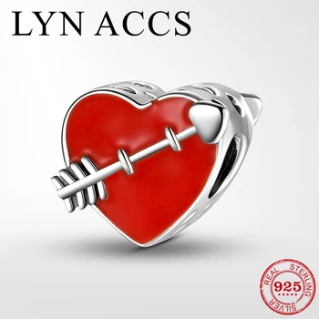 

Chasing true love 925 Sterling Silver Red Enamel Heart Beads Charms fits Original Women Bracelet Jewelry Making