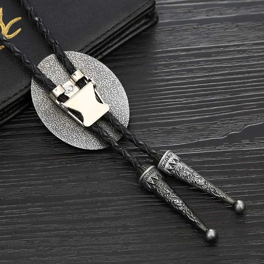 Blue turquoise Bolo tie for woman women Handmade Western Art Indian Alloy Necktie silvr star Pentagram