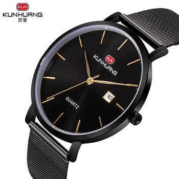 

Minimalist Men's Fashion Ultra Thin Watches Simple Men Business Stainless Steel Mesh Belt Quartz Watch Relogio Masculino 2020