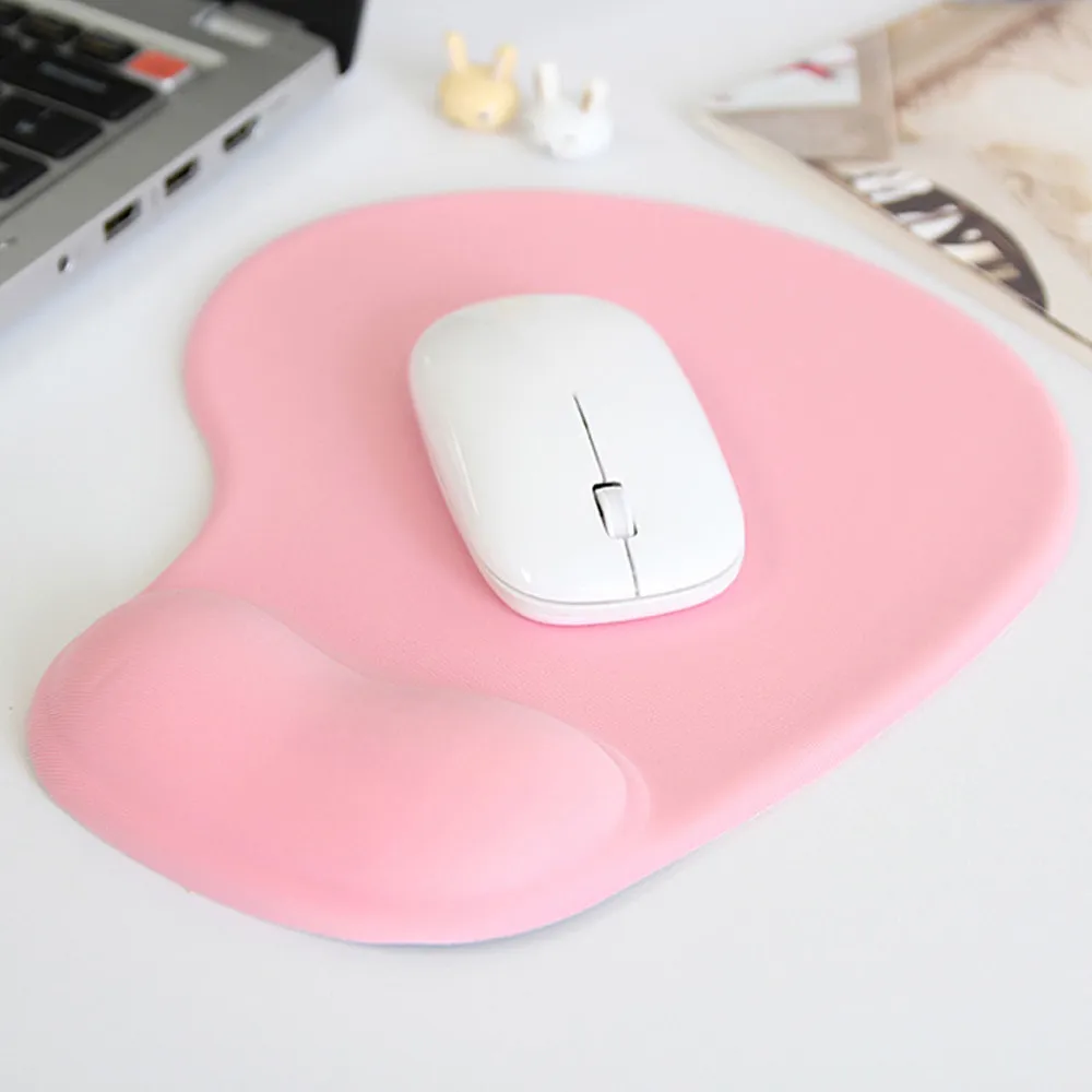 Vektenxi Tapis de souris tapis de souris en silicone souple avec support de repose-poignet pour ordinateur portable de jeu rose Pratique et populaire 