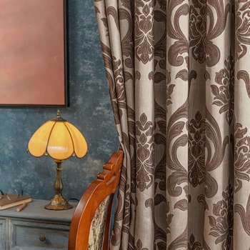 Rideau long en jacquard