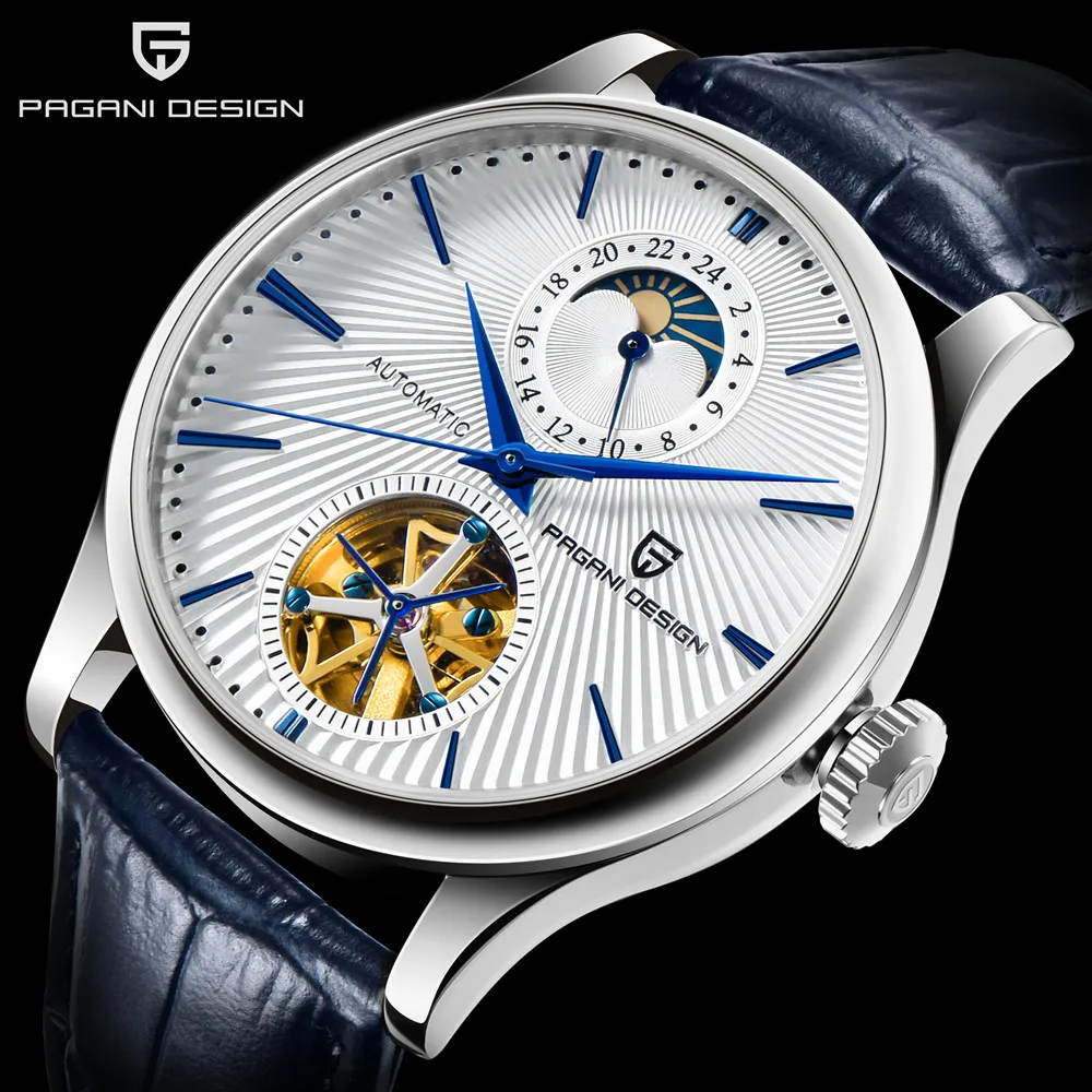 PAGANI DESIGN Brand Men Watches Automatic Mechanical Tourbillon Sports Clock Leather Casual Business Retro Watch Relojes Hombre | Наручные