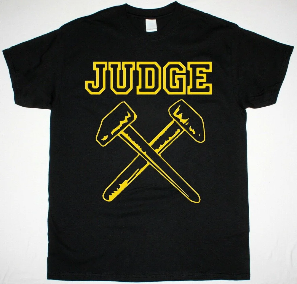 Черная футболка с надписью JUDGE HAMMERS в стиле HARDCORE NYC PUNK Cross THRASH новая забавная
