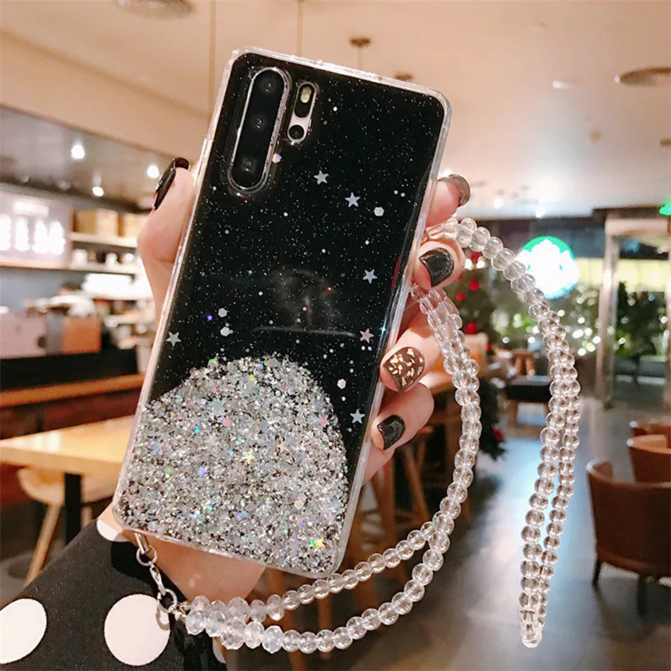 IPWSOO чехол для телефона с блестящими звездами для huawei P30 P20 Pro Lite mate 30 Pro Lite Nova 5i Honor 20i Pro, мягкий чехол с блестящим порошковым ремешком