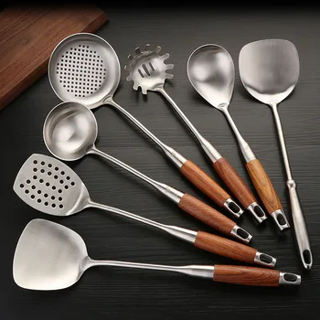 

7Pcs/Set Stainless Steel Kitchen Utensils Spoon Shovel Spatula Cooking Tools Cookware Flatware Kitchen Gadgets Accessories Items