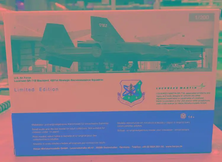 Herpa USAF Lockheed SR-71B Blackbird 4201st, авиабаза, авиабаза 1/200, самолет литой под давлением