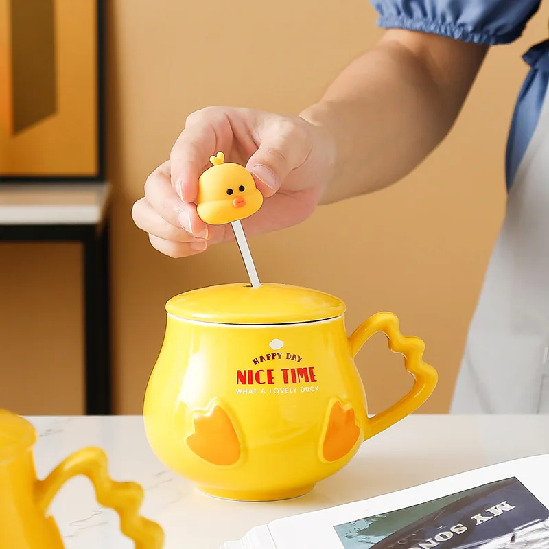 Duck Tumbler, Cute Skinny Tumbler with Straw and Lid - Yellow Duck Gifts  for Women, Teens - Yellow Duck Coffee Cup/Coffee Mug, Kawaii Duck