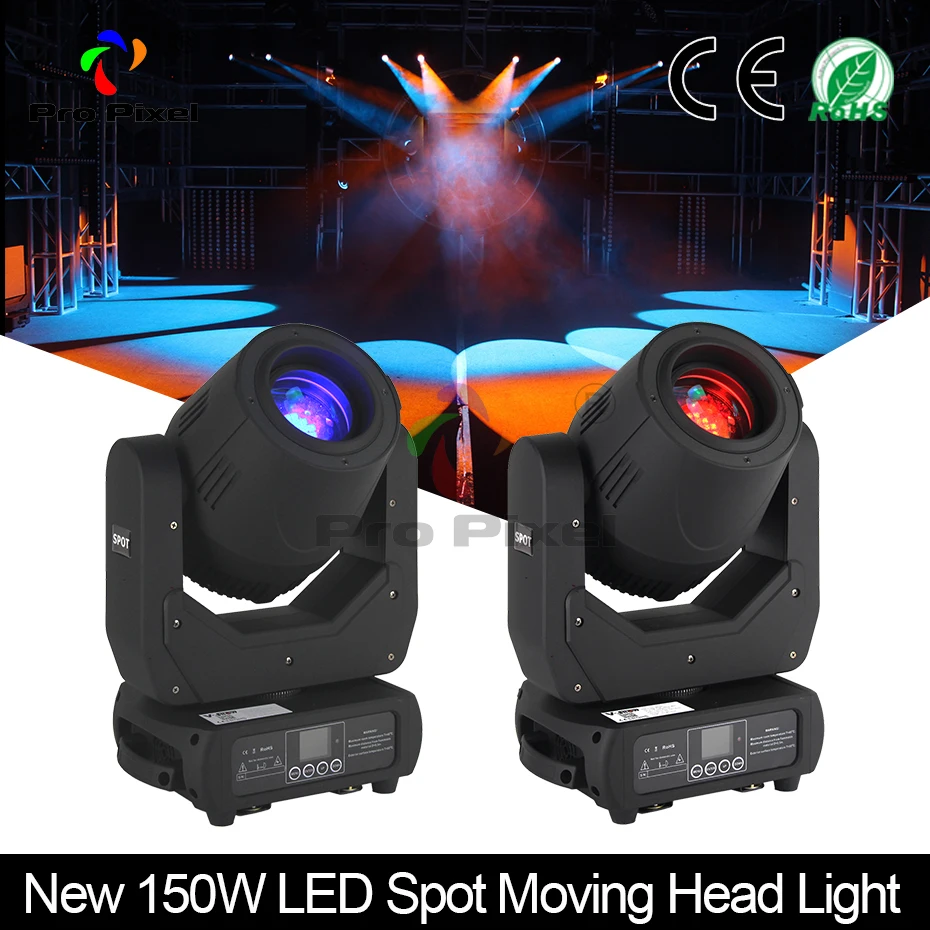 2 шт. Новый 150 Вт движущийся головной свет Led Dmx Dj Gobo прожектор 17CH для сценического