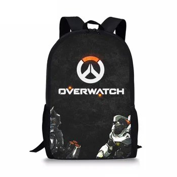 

IMIDO School Bag for Teenager Boys Girls Overwatch Printing Kids Backpack Cool Students Cartoon Schoolbags Mochila Infantil